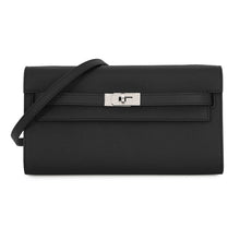 将图像加载到图库查看器中，HERMES Kelly Wallet Long to Go Black Epsom
