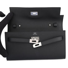 将图像加载到图库查看器中，HERMES Kelly Wallet Long to Go Black Epsom
