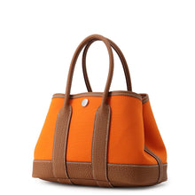 将图像加载到图库查看器中，HERMES Neo Garden Feu/Gold Toile Officier Negonda Leather Size 23
