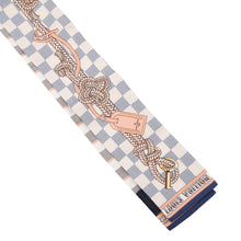 将图像加载到图库查看器中，LOUIS VUITTON Bandeau Damier Azur Infinity Scarf 22 Stainless Steel White/MulticolorM77696 Silk100%
