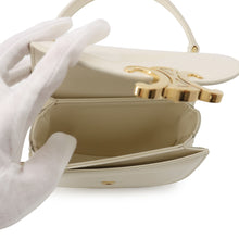 Load image into Gallery viewer, CELINE Triomphe Mini Buzzas Claire White10L063ETZ Patent Leather Size Mini
