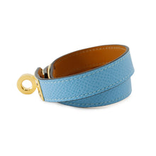 Load image into Gallery viewer, HERMES Kelly Double Tour Bracelet Size T2 Celeste Epsom

