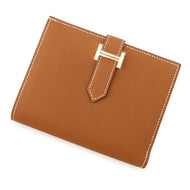 HERMES BEAN Compact Gold Epsom