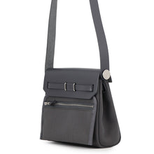 Load image into Gallery viewer, HERMES Herbag zip Ardoise Toile Military Vache Hunter Leather Size Mini
