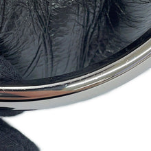 将图像加载到图库查看器中，JIMMY CHOO Micro Pom-Pom Ribbon Design BlackMICROBONBONBYL Vintage Metallic Leather Size micro
