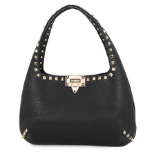 Load image into Gallery viewer, Valentino Garavani Rock Studded Small Hobo Bag Black2W5B0I25CDV_0NO Calf Leather Size Small
