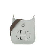 HERMES Evelyne Amazon Long Blue Pale/Etain Taurillon Clemence Size TPM