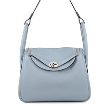 Load image into Gallery viewer, HERMES Lindy Verso Blue Lin/Blue Gacier Taurillon Clemence Size 26
