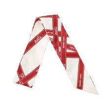 Load image into Gallery viewer, HERMES Twilly Bolduk White/Red Silk100%

