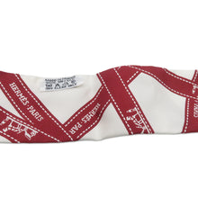 Load image into Gallery viewer, HERMES Twilly Bolduk White/Red Silk100%
