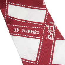 Load image into Gallery viewer, HERMES Twilly Bolduk White/Red Silk100%
