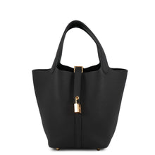 将图像加载到图库查看器中，HERMES Picotin Lock Black Taurillon Clemence Size PM
