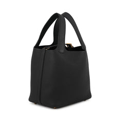 将图像加载到图库查看器中，HERMES Picotin Lock Black Taurillon Clemence Size PM
