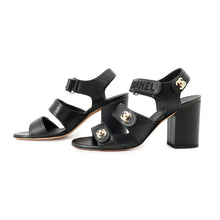 Load image into Gallery viewer, CHANEL CC Logo Turnlock Sandals BlackG37387 Leather Size 38C
