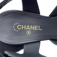 Load image into Gallery viewer, CHANEL CC Logo Turnlock Sandals BlackG37387 Leather Size 38C
