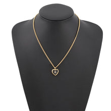 Load image into Gallery viewer, CHANEL Heart CC Logo Necklace BlackABG318 Gold Plated Enamel Rhinestone
