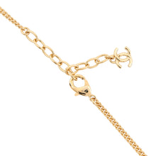Load image into Gallery viewer, CHANEL Heart CC Logo Necklace BlackABG318 Gold Plated Enamel Rhinestone
