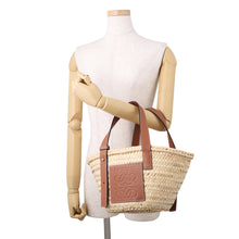 将图像加载到图库查看器中，LOEWE Basket bag Natural/Brown327.02.S93 Raffia Leather Size Small
