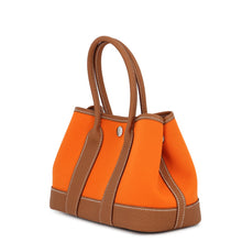 Load image into Gallery viewer, HERMES Neo Garden Feu/Gold Toile Officier Negonda Leather Size 23

