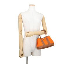 Load image into Gallery viewer, HERMES Neo Garden Feu/Gold Toile Officier Negonda Leather Size 23
