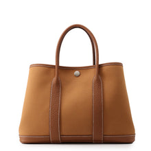 Load image into Gallery viewer, HERMES Garden Party Verso Gold/Magnolia Toile Officier Negonda Leather Size TPM

