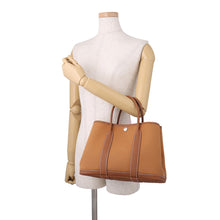 Load image into Gallery viewer, HERMES Garden Party Verso Gold/Magnolia Toile Officier Negonda Leather Size TPM
