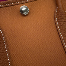 Load image into Gallery viewer, HERMES Garden Party Verso Gold/Magnolia Toile Officier Negonda Leather Size TPM
