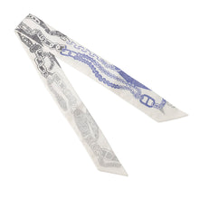 Load image into Gallery viewer, HERMES Twilly Boucle BOUCLES ET MAILLONS White / Anthracite / Encre Silk100%
