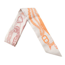 Load image into Gallery viewer, HERMES Twilly Boucle BOUCLES ET MAILLONS Greige / Brique / Orange Silk100%
