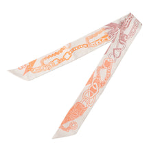 Load image into Gallery viewer, HERMES Twilly Boucle BOUCLES ET MAILLONS Greige / Brique / Orange Silk100%
