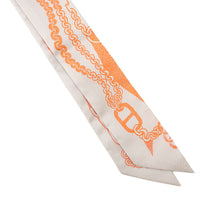 Load image into Gallery viewer, HERMES Twilly Boucle BOUCLES ET MAILLONS Greige / Brique / Orange Silk100%
