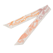 Load image into Gallery viewer, HERMES Twilly Boucle BOUCLES ET MAILLONS Greige / Brique / Orange Silk100%
