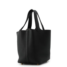 将图像加载到图库查看器中，HERMES Picotin Lock Black Taurillon Clemence Size PM
