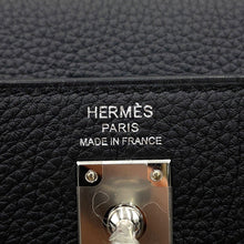 将图像加载到图库查看器中，HERMES Kelly Retourne Black Togo Leather Size 25
