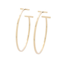 Load image into Gallery viewer, TIFFANY&amp;Co. T-Wire Hoop Earrings Size Extra large67789962 18K Yellow Gold
