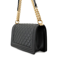 将图像加载到图库查看器中，CHANEL Boy Chanel ChainShoulder BlackA67086 Caviar Leather Size 25
