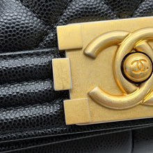 将图像加载到图库查看器中，CHANEL Boy Chanel ChainShoulder BlackA67086 Caviar Leather Size 25
