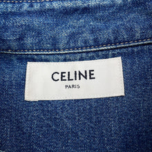 Load image into Gallery viewer, CELINE Cropped shirt with Triomphe Embroidery Size M Union Ocean Wash2T187459N.07UO Cotton100%
