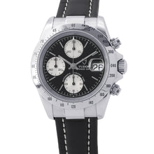 将图像加载到图库查看器中，TUDOR Chrono time W40mm Stainless Steel Leather Black Dial79280P
