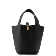 HERMES Picotin Lock Black Taurillon Clemence Size PM