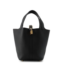 将图像加载到图库查看器中，HERMES Picotin Lock Black Taurillon Clemence Size PM
