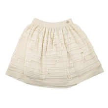 Load image into Gallery viewer, CHANEL Frilled Mini Flare Skirt Size 38 WhiteP53208 K06887 Cotton41% Linen41% Nylon18%
