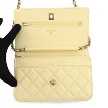 Load image into Gallery viewer, CHANEL Matelasse Classic Chain Wallet YellowAP0250 Caviar Leather
