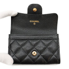 将图像加载到图库查看器中，CHANEL Card Case Matelasse BlackAP0214 Caviar Leather
