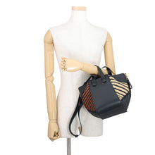 Load image into Gallery viewer, LOEWE hammock Black/Orange/NaturalA538H13X07 Raffia Leather Size compact
