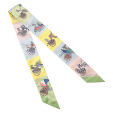 Load image into Gallery viewer, HERMES Twilly Elaborate carriage Voitures Exquises Rose Pale/Jaune Pale/Vert Amand Silk100%
