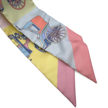Load image into Gallery viewer, HERMES Twilly Elaborate carriage Voitures Exquises Rose Pale/Jaune Pale/Vert Amand Silk100%
