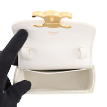 将图像加载到图库查看器中，CELINE Triomphe Mini Claude Shoulder Bag White10I513DPV Shiny Calf Leather Size Mini
