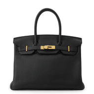 HERMES Birkin Black Togo Leather Size 30