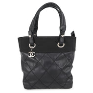 CHANEL Paris-Biarritz Tote Bag BlackA34208 PVC Leather Size PM